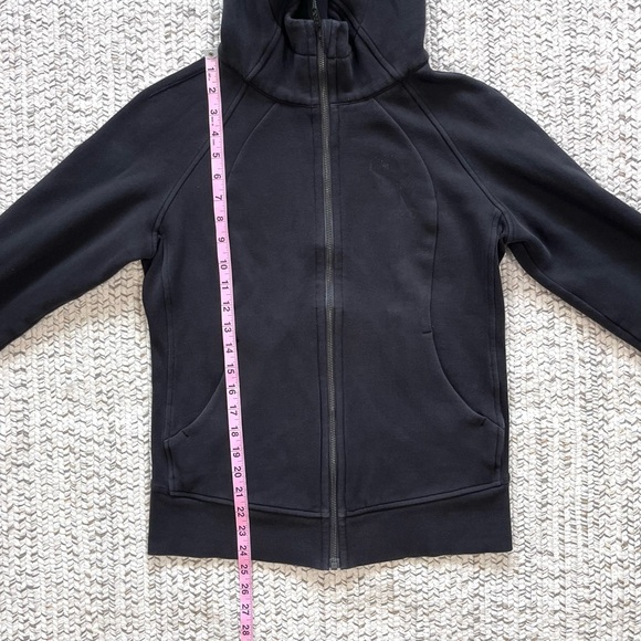 Lululemon Scuba Hoodie Light Cotton Zip Up Fleece in Black Size 8 - Picture 3 of 9